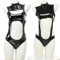 Anime Irina Shidou Black Leather Cosplay Costume Celty Sturluson Cosplay Bodysuit Stocking Women Tight Jumpsuit Outfit Uniform