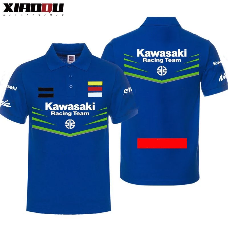 POLO de motocicleta Kawasakis para hombre, camiseta de manga corta de algodón puro, novedad de verano, 2024