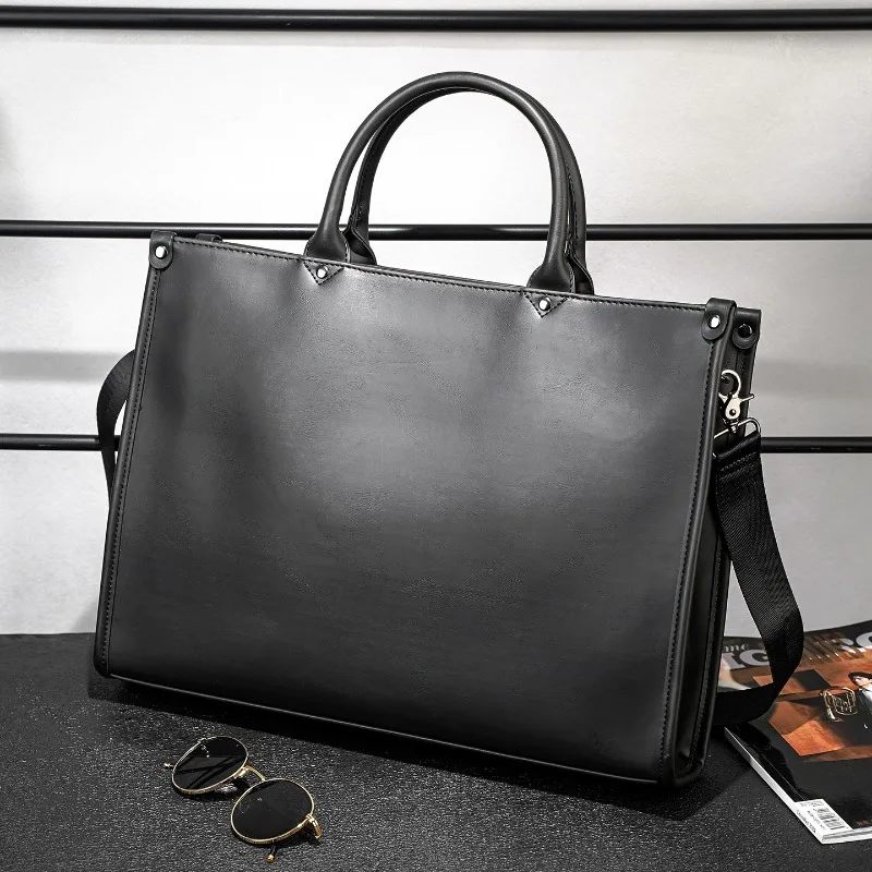 Mode-Design Aktentaschen Männer Handtaschen Vintage Große Kapazität Totes Für Männer Aktentaschen Mit Schulter Gurt Umhängetasche Männlich