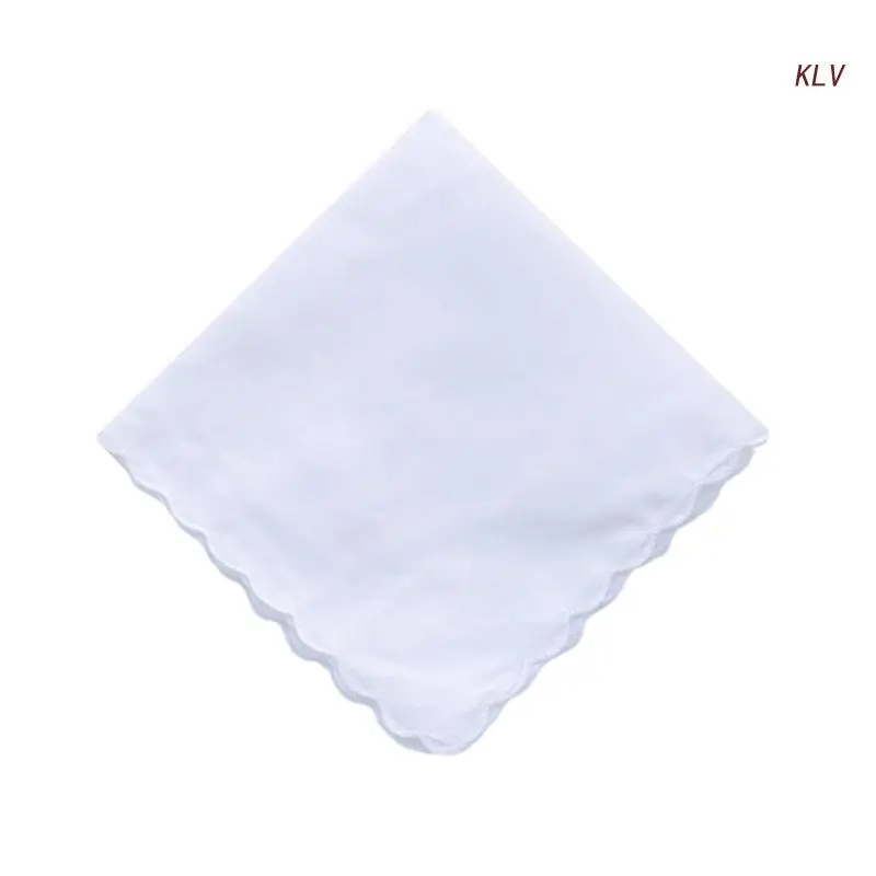 30x30cm Men Women Cotton Handkerchiefs Solid White Hankies Pocket Square Towel Diy Painting Handkerchiefs for Woman