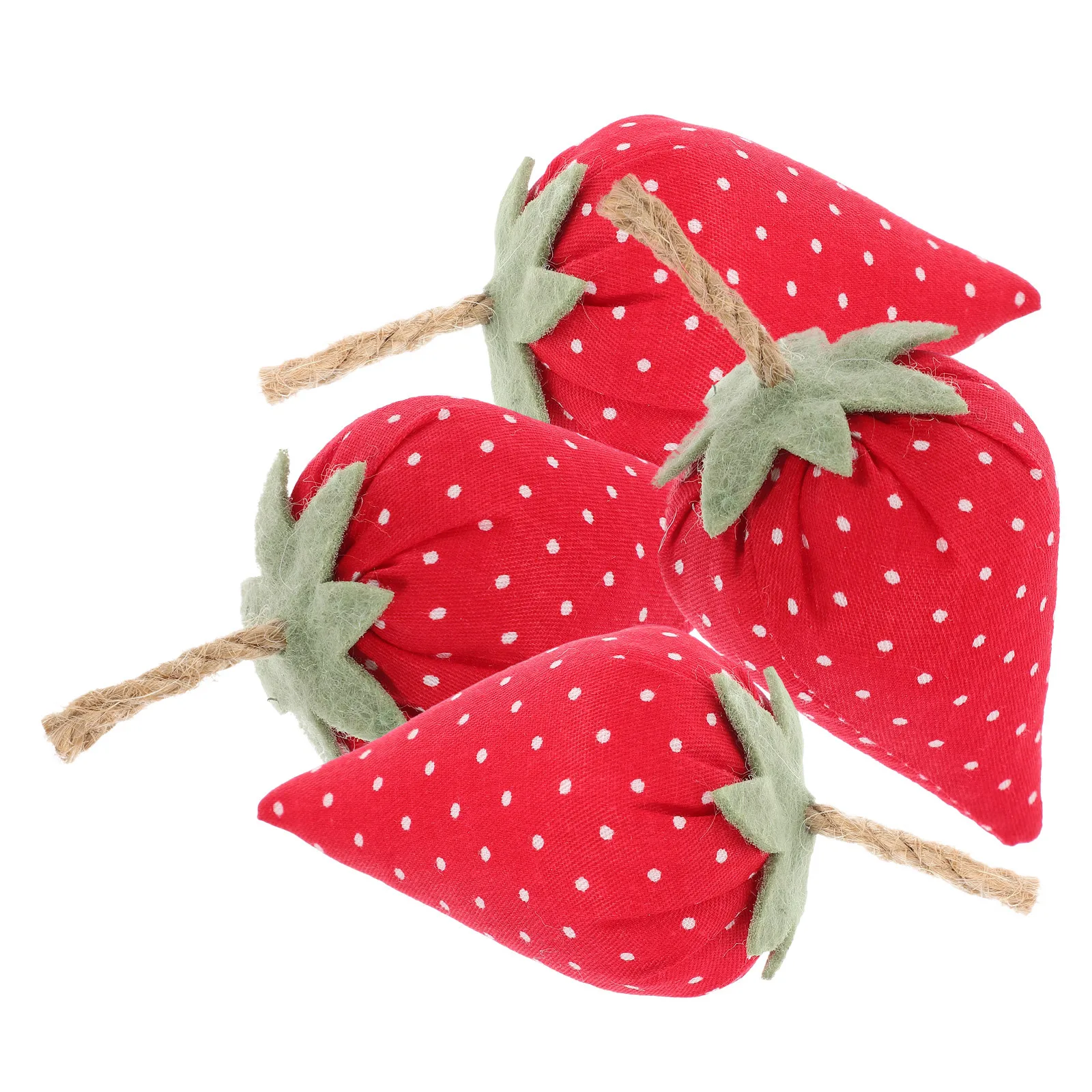 

4pcs Artificial Strawberries Bowl Fillers For Farmhouse Tiered Tray Decor Fake Fruit Lifelike Strawberry Decoration Simulation