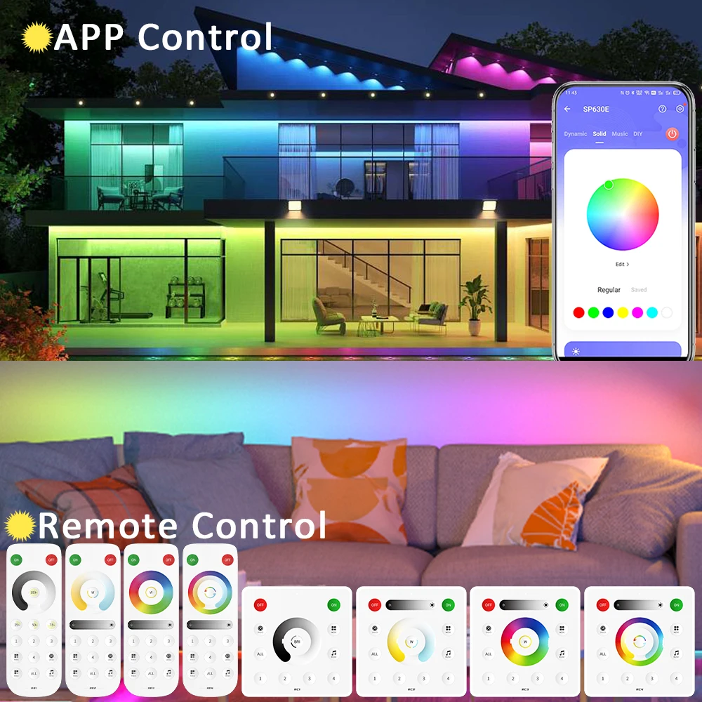 SP630E 12V 24V 5V 12 en 1 controlador LED Bluetooth para WS2811 WS2812B SPI 5050 2835 luces de tira RGB RGBW RGBCCT de un solo Color