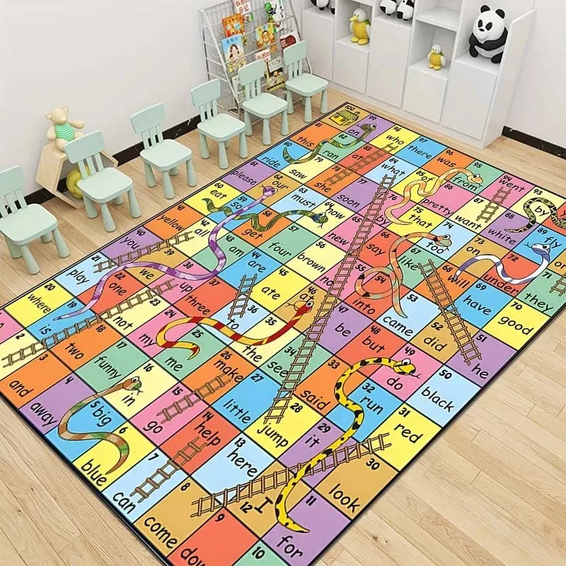 Snakes and Ladders Game Pattern Rug Carpets for Bedroom Living Room Mat Creative Door Mat Dressing Room Rugs Play Mats