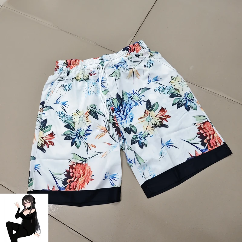 Bloemenprint Shorts Shirt Set Dunne Stof Mannen Vrouwen Hoge Kwaliteit Casual Strand Surf Shortpant Pak