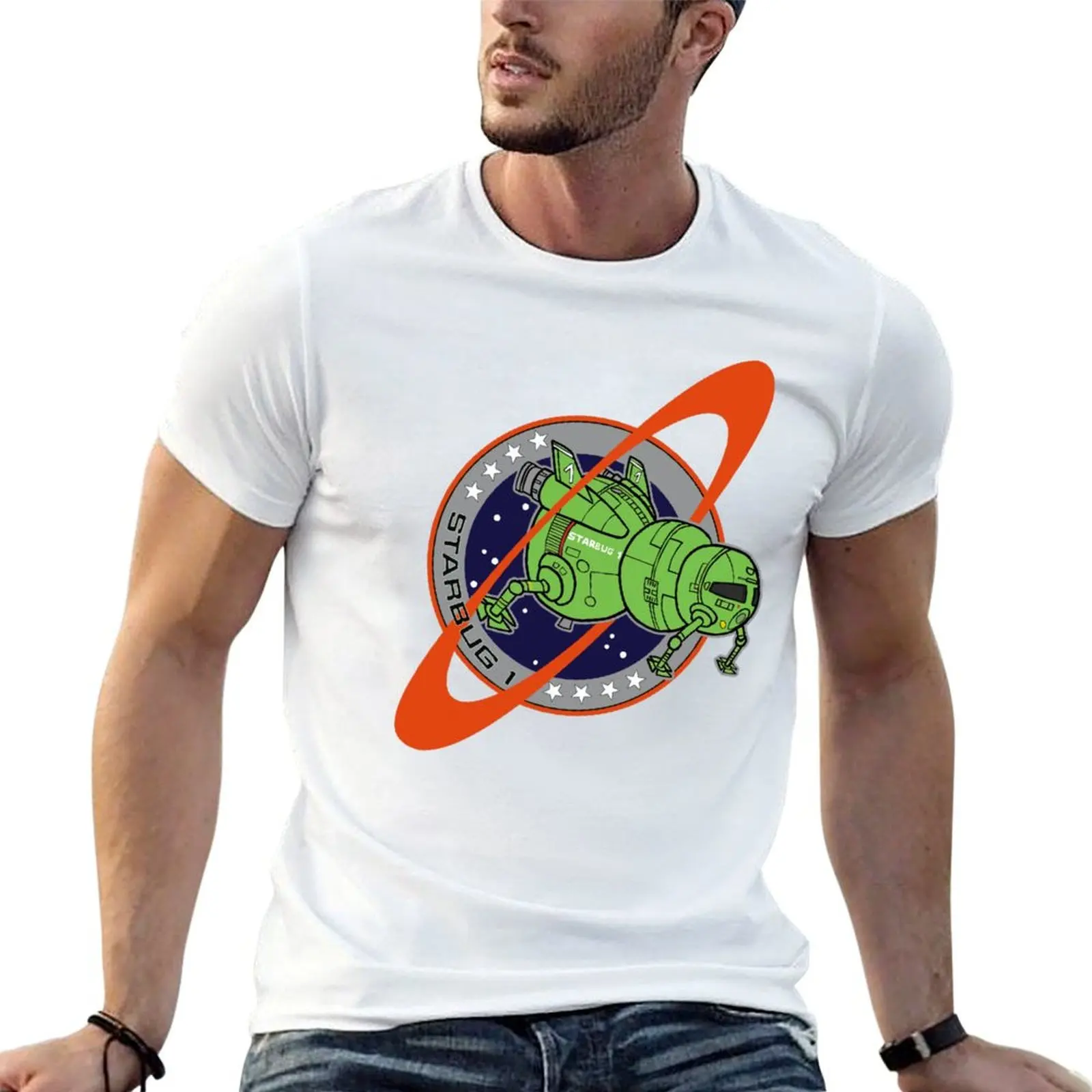 

- man t T-Shirt 1 black shirt Shuttle cotton logo Dwarf print for custom package t-shirt - plain Red Starbug