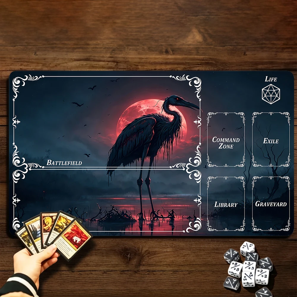 Mutant Strange Bird TCG Playmat Magic Playmat with Stitched Edge Anti-slip base 60X35cm Gathering Gaming Mat Trading Card Game