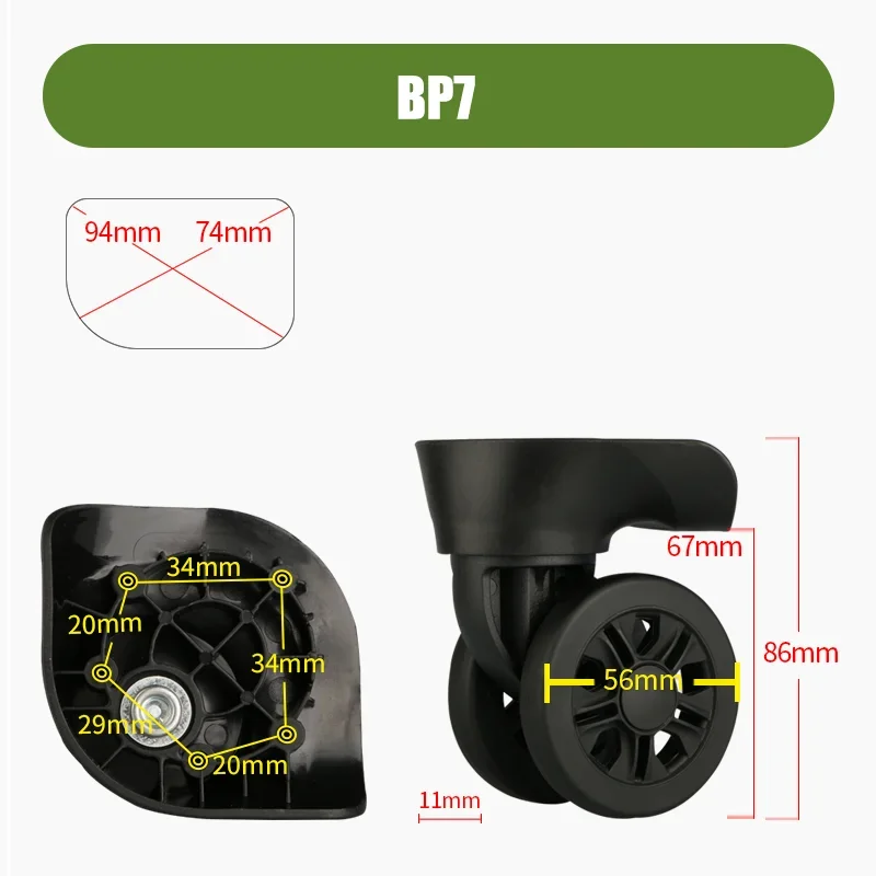 For Samsontie BP7 Premium Replacement Luggage Wheel Set Durable 360°Swivel Luggage Wheels Repair Kit Includes Installation Tools
