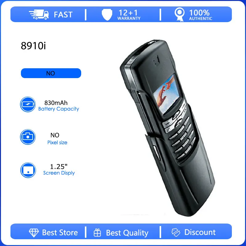 Teléfono Móvil Original Reacondicionado 8910i 2G, Una Sola SIM, Desbloqueado, GSM 900/1800, Teclado Ruso, Árabe, Hebreo, Hecho en Finlandia