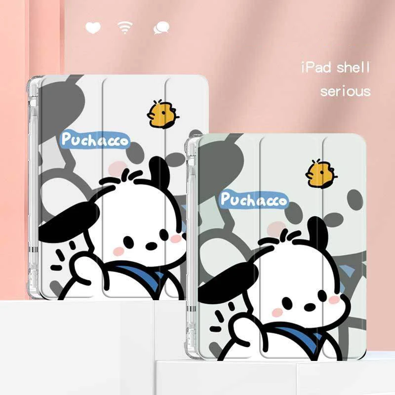 

Pochacco Case For IPad 10th Generation Air4 5 10.9inch Sanrio Animals Cover for Pro 11in 8th 9th Mini6 Tri-fold Smart Table Case