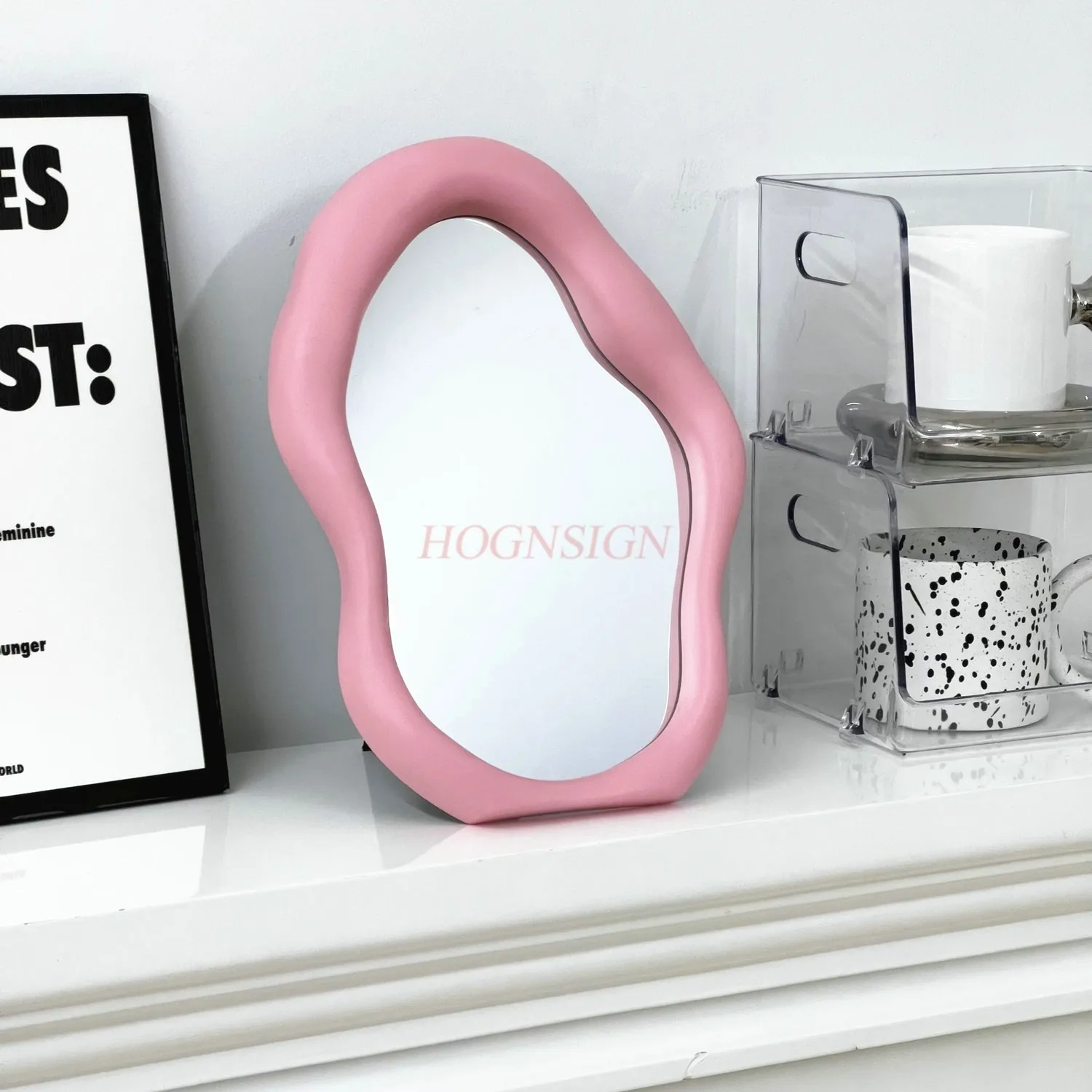 Irregular desktop mirror with irregular shape, dressing table, makeup mirror style, decorative mirror