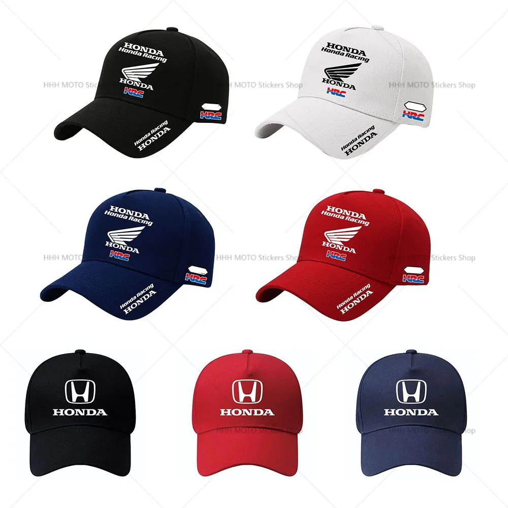 Boné de Beisebol para Motocicleta de Corrida 55-60cm para Honda HRC CB400 CB650F CBF CRF Ajustável para Homens e Mulheres, Chapéu Esportivo Casual para Atividades ao Ar Livre
