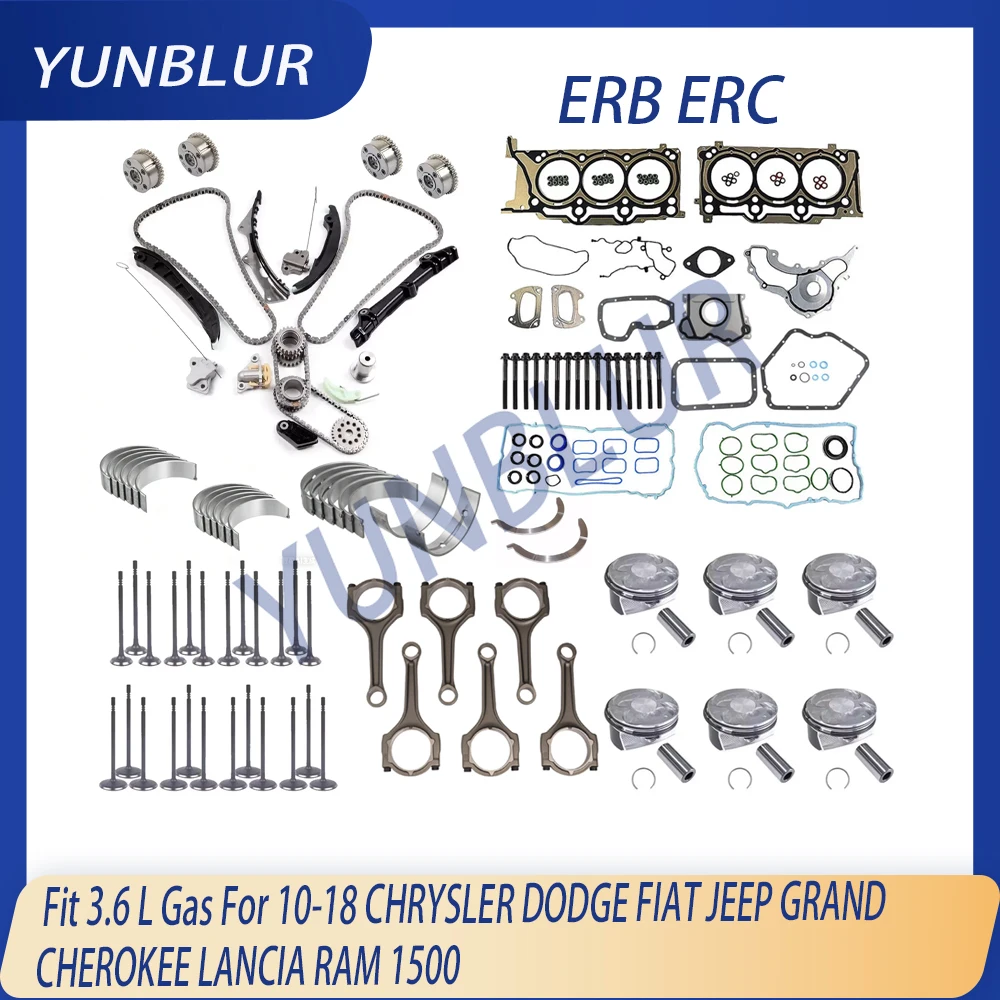 

ERB ERC Rebuild Gasket Set Piston Bearing Timimg Con-rod Kit Fit 3.6 L 10-18 For CHRYSLER DODGE JEEP GRAND CHEROKEE LANCIA RAM