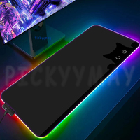 Black Cat RGB Gaming Mousepads Desk Pad Keyboard Mat Office LED Gamer Mousepad XXL Mouse Pads Luminous Mouse Mats 900x400