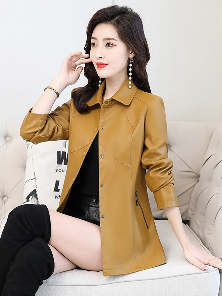   Ning 本革ジャケット レディース ショートスリーブ 2025 春秋新作 韓国版 スリムフィット 大きいサイズ シープスキン