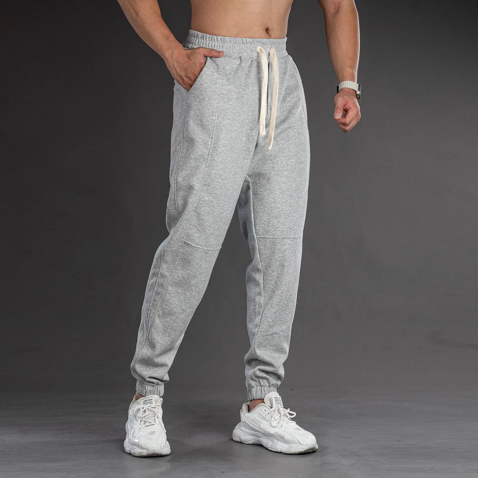 

Men's Cotton Sport Pants Dstring Thiened Casual Loose Fitn Trousers Spring Autumn New Sle Faion Urban Sle