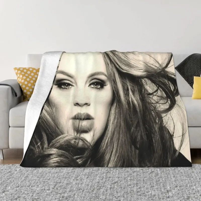 

Pop Adele English Baby Blanket Flannel Printed Multi-function Super Warm Throw Blankets for Bedding Office Quilt