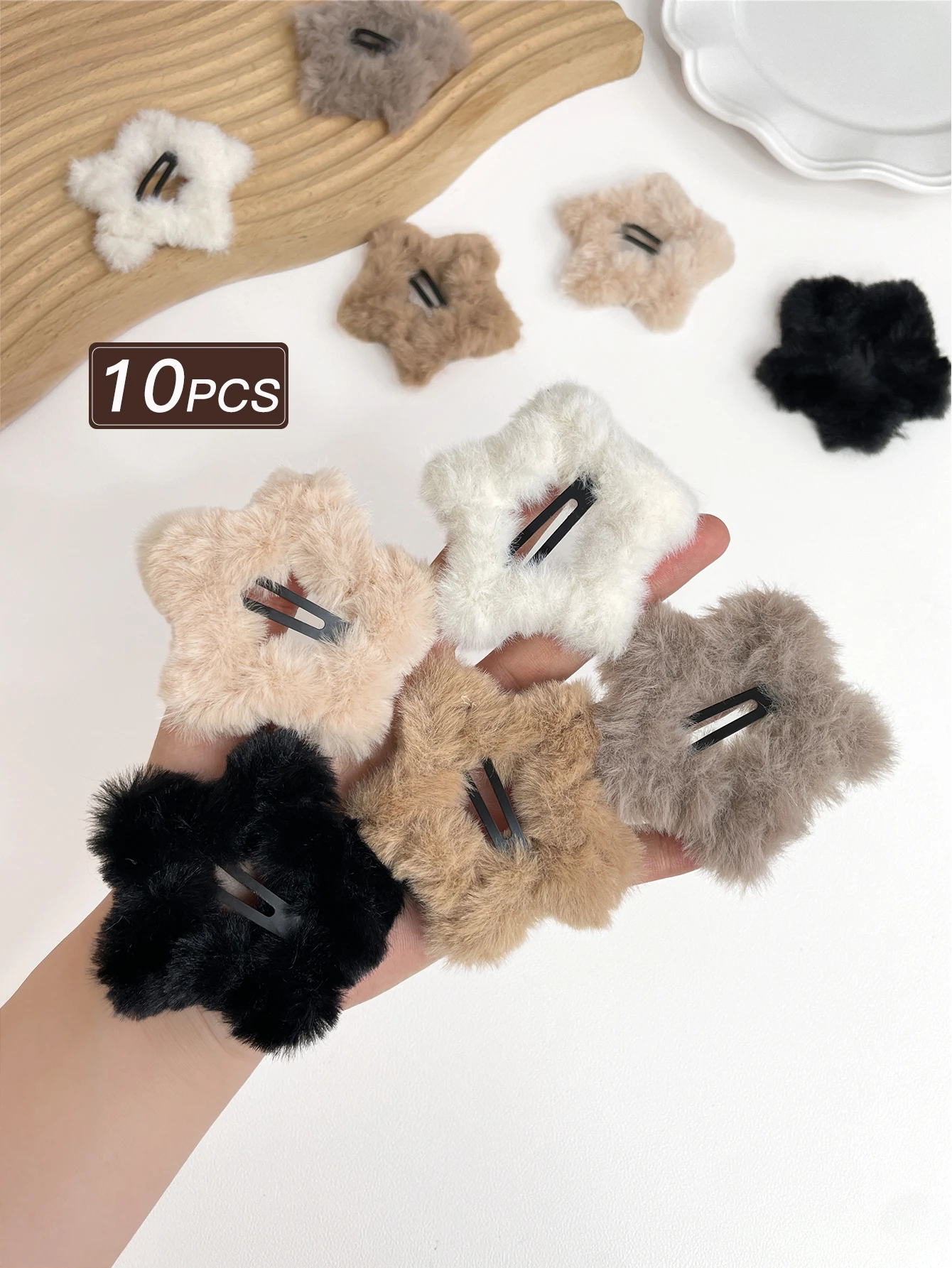 10 قطع من مشابك الشعر العصرية للسيدات على شكل نجمة، إكسسوار لطيف لتحدى العمر للاستخدام اليومي، عنصر هدية مثالي #3