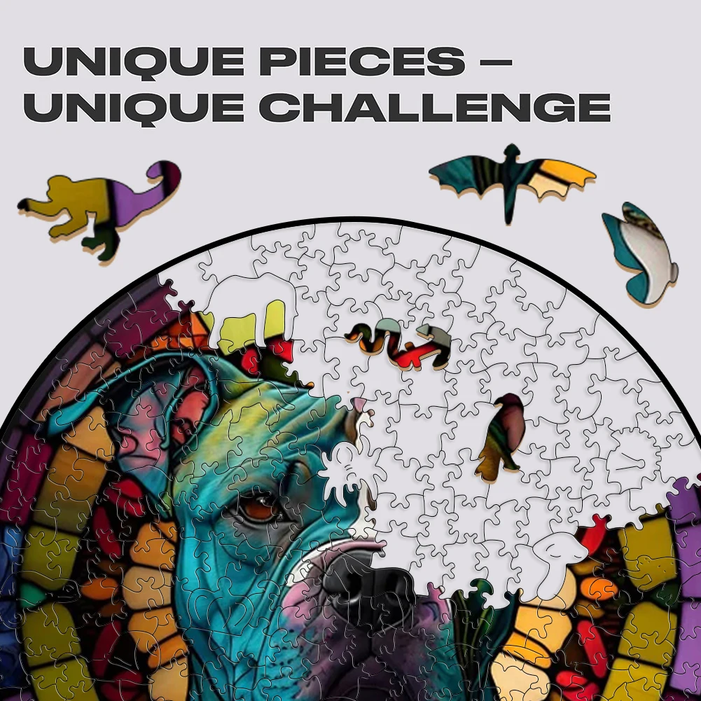 Puzzle 3D en bois de forme ronde pour animaux, boîtes de puzzle secrètes, jouets surprise pour chien mignon Mandala, jeux créatifs