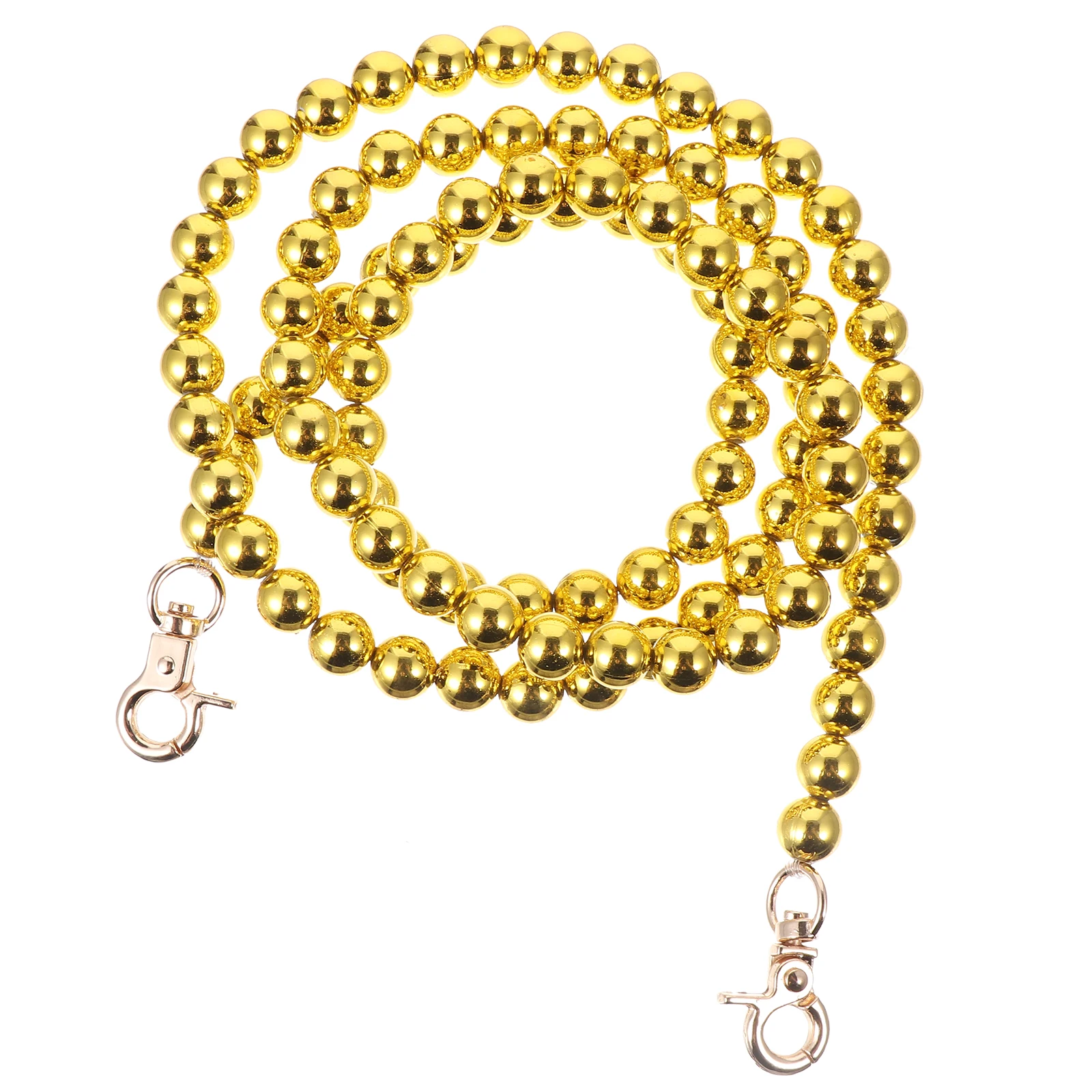 

Golden Bead Shoulder Strap ABS Durable Beautiful Hanging Buckles Easy Install Stylish Light Weight Bag Chain Strap Accessories