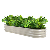 Raised Garden Bed Kit Durable Stylish Metal Raised Planter Bed with Installation Parts for Vegetables Flowers Ground Planter Box