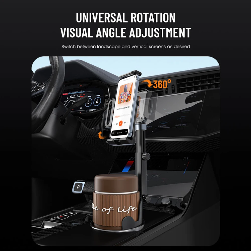 Car Cup Tablet Stand Holder Expander with Cell Phone Mount 360 Rotation Smartphone Auto Interior Accessories for Ipad 11 Inch image 5