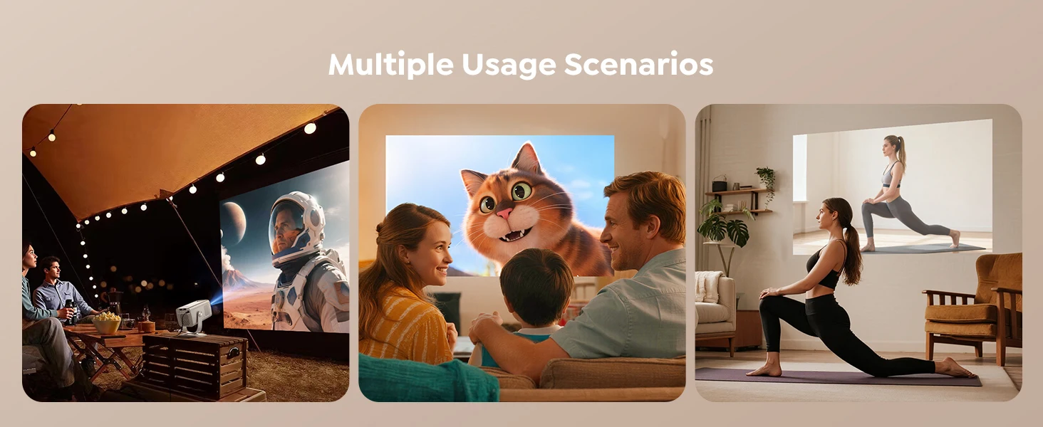 Toptro Projektor 4K 1080P Android 14.0 WiFi6 Autofokus 270 ° Drehbarer Android 14 Tragbarer Projektor für Filme, Heimkino und Outdoor – Detail 12