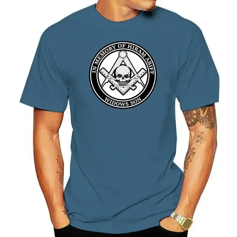 Short Sleeve T-shirt Mens In Memory of Hiram Abiff Widows Son T Shirt Masonic Mason Men's oversized harajuku men clothing style