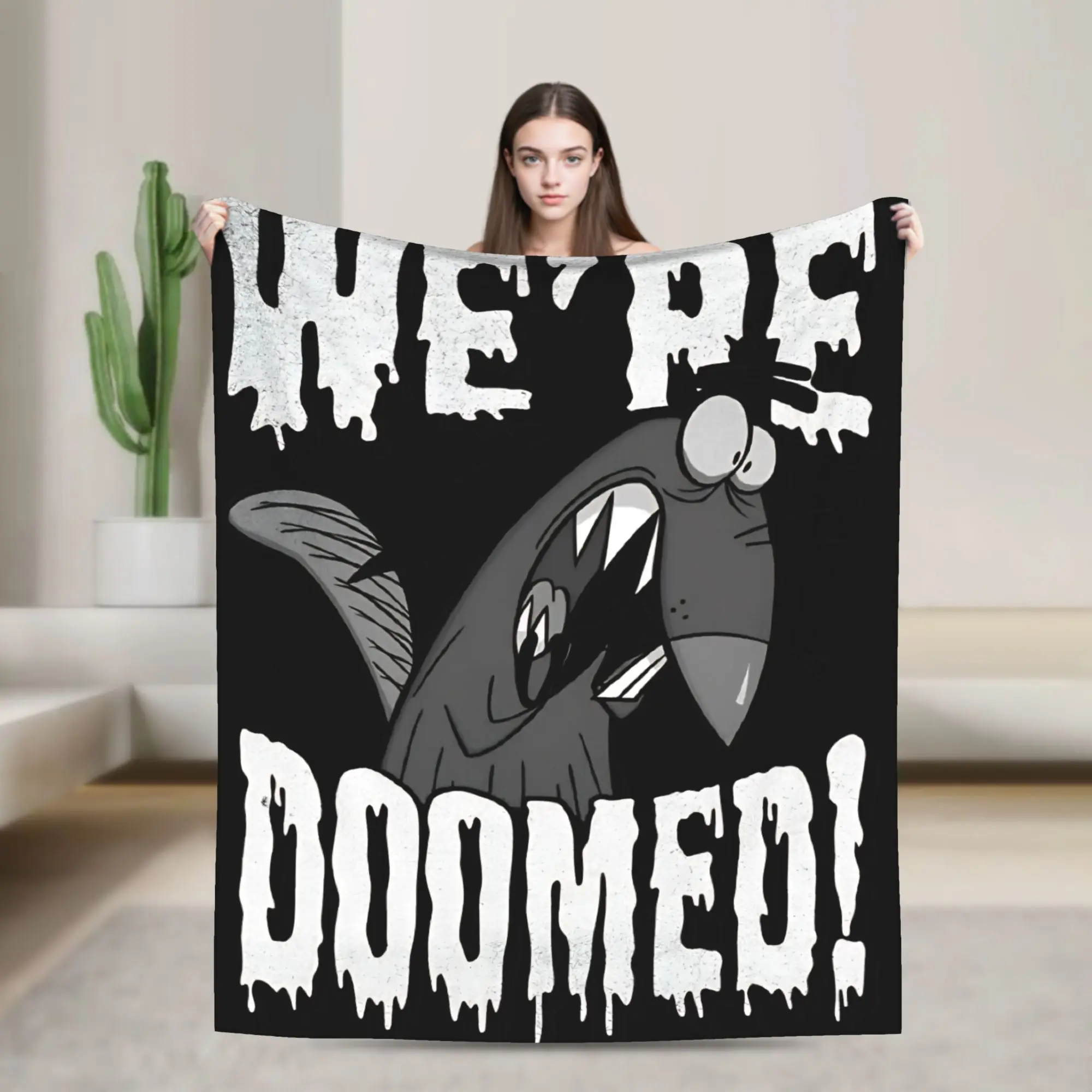 Cozy Angry Beavers Halloween Dagget We're Doomed Blanket Merch Bed Decorative  Throws And Blankets Super Soft Flannel for Couch