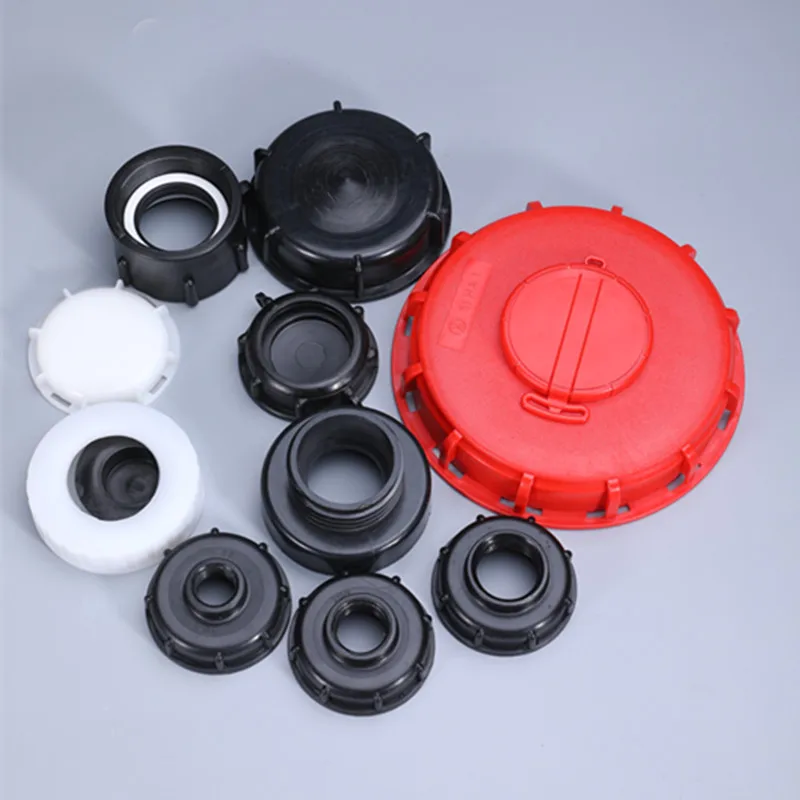 Black 60mm Coarse thread IBC water tank valve Lid With Gasket High quality Ton Barrel Valve Dust Cover