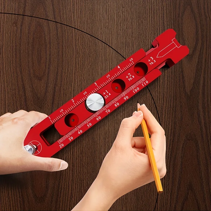 1pc Metric/inch Woodworking scribing Center Finder ruler scribing Circle ruler Woodworking Gauge Compass Measuring Tools