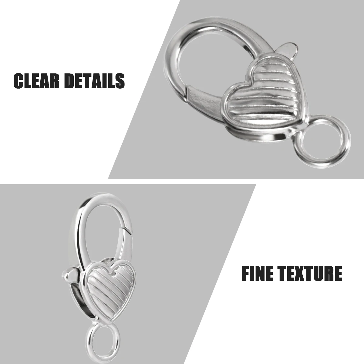 

10pcs Heart Shaped Lobster Clasp Vintage Alloy Hooks for Luggage Bags Straps DIY Jewelry Keychain Accessories Lightweight Small