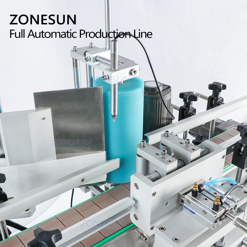 ZONESUN Desktop Automatic Liquid Oil Plastic Round Bottle Filling Capping And Positioning Labeling Machine