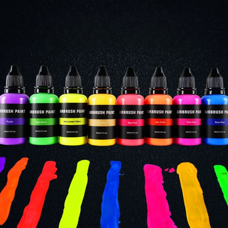24 colors Fluorescent Acrylic Paint Art Water-based Coating Waterproof and Luminous Pigment Night Light DIY Painting Graffiti