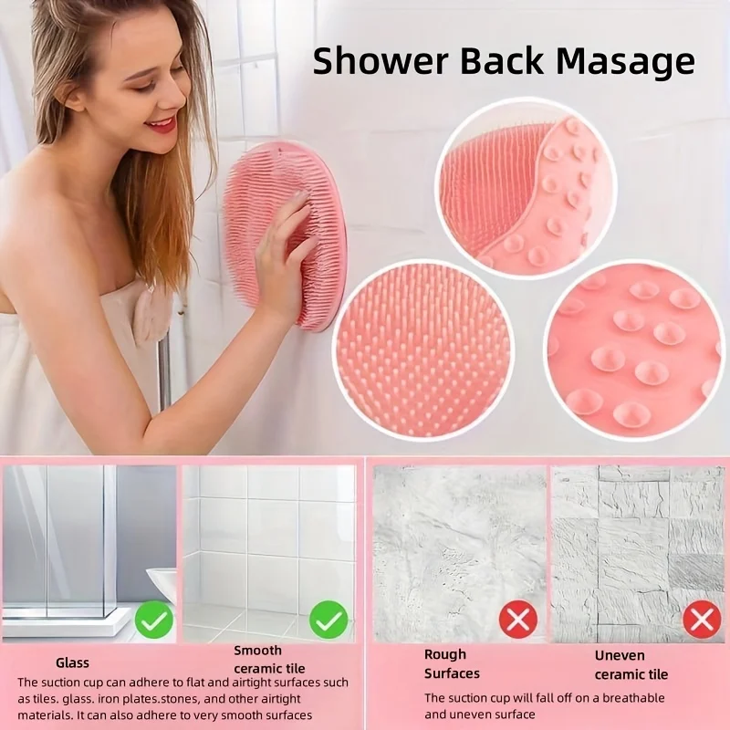 Shower Cleaning Tools Bathroom Exfoliating Pad, Shower Foot Washing Pad Foot Scrub Pad, Wall Mounted Back Scrub Pad Scrubber