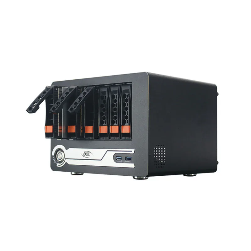 6 Disk Nas Chassis Flex Power USB Hot Plug Server Case Home Student Office Computer Mini itx Chassis  Storage Server