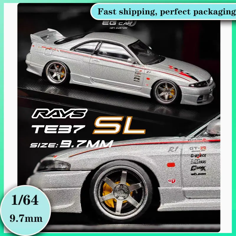 

Model Car Modified Wheel Hub 1/64EG Wheels Rays TE37v/Rays TE37 SL/Advan GT 9.0mm/9.7mm Suitable for 1:64 Static Model Cars