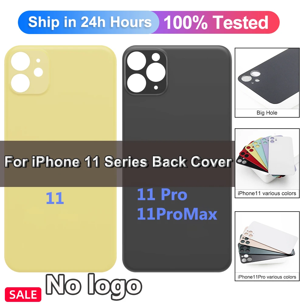 Back Cover for iPhone 11 / 11 Pro / 11 Pro Max, Camera Frame Battery Door Housing Replacement Part, Bettery Back Cover Case