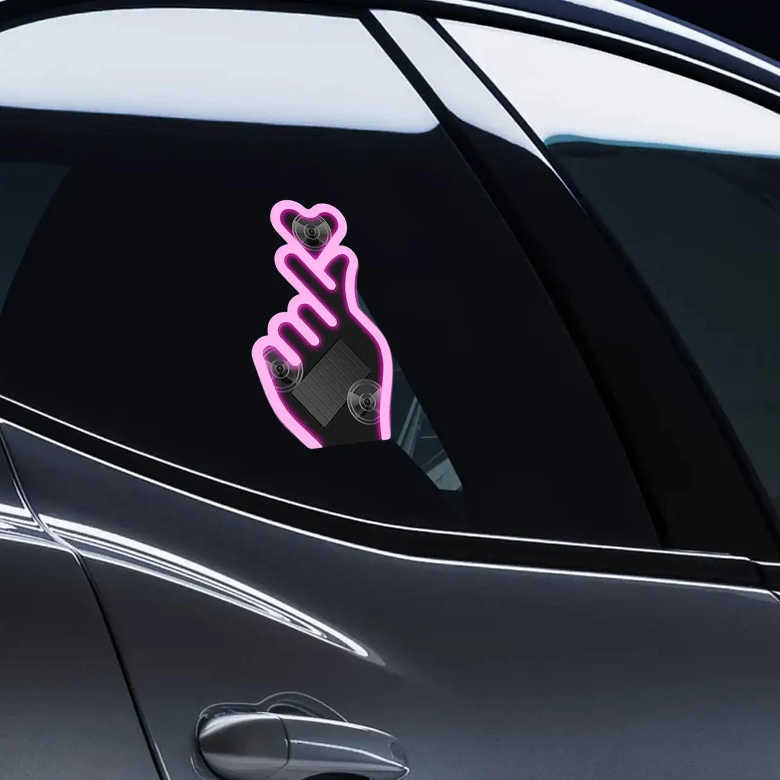 

Перезаряжаемая неоновая LED-подсветка для автомобиля в форме сердца, с креплением на присоске, для интерьера, атмосферная декоративная подсветка