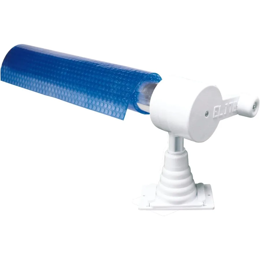 Carrete de cubierta solar Elite para piscinas de 24 pies de ancho sobre el suelo, soporte de manta solar que se adapta a piscinas ovaladas y redondas, fabricado en EE. UU.