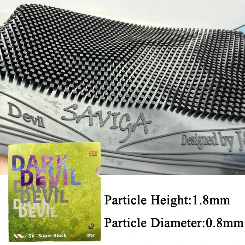 

DAWEI SAVIGA Dark Devil Table Tennis Rubber Long Thin Particles OX Long Pips Particles Height 1.8 Mm Ping Pong Rubber