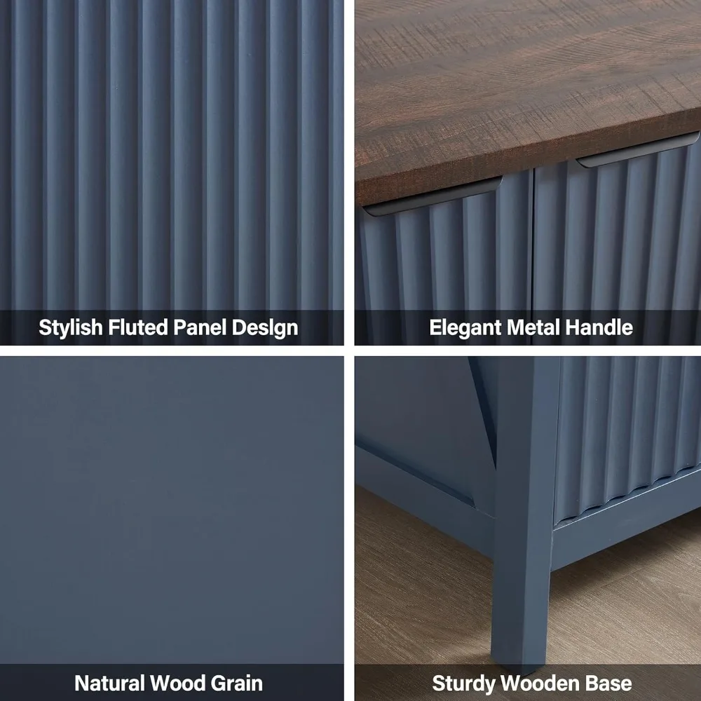 طقم خزانة بحافة 32 فتحة مكون من قطعتين - رف تخزين حديث للمزرعة مع رف قابل للتعديل وبار القهوة وأثاث المدخل #5