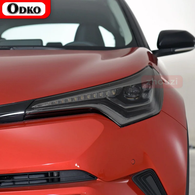 

2 шт. для Toyota CHR 2018 2019 2020 AX10, оттенок автомобильных фар, дымчатая черная защитная пленка, прозрачная наклейка из ТПУ, аксессуары