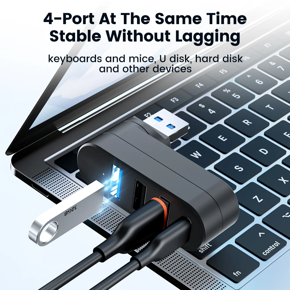 USB Hub 3.0 محول تدوير عالية السرعة U قارئ القرص USB نوع C الفاصل 4 منافذ USB 2.0 لأجهزة الكمبيوتر المحمولة ماك بوك برو ملحقات الكمبيوتر