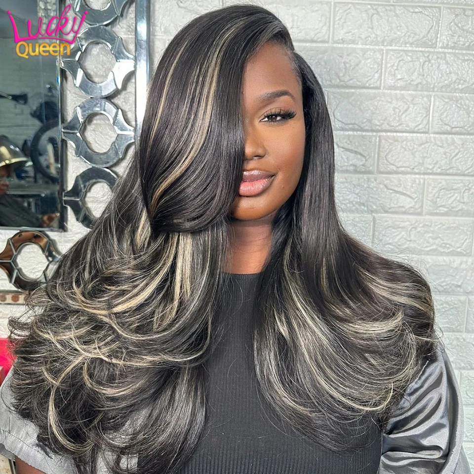 1b 27 Highlight Lace Front Wigs Human Hair 13X4 13X6 Body Wave Lace Frontal Wig Pre Plucked with Baby Hair for Black Women 180%