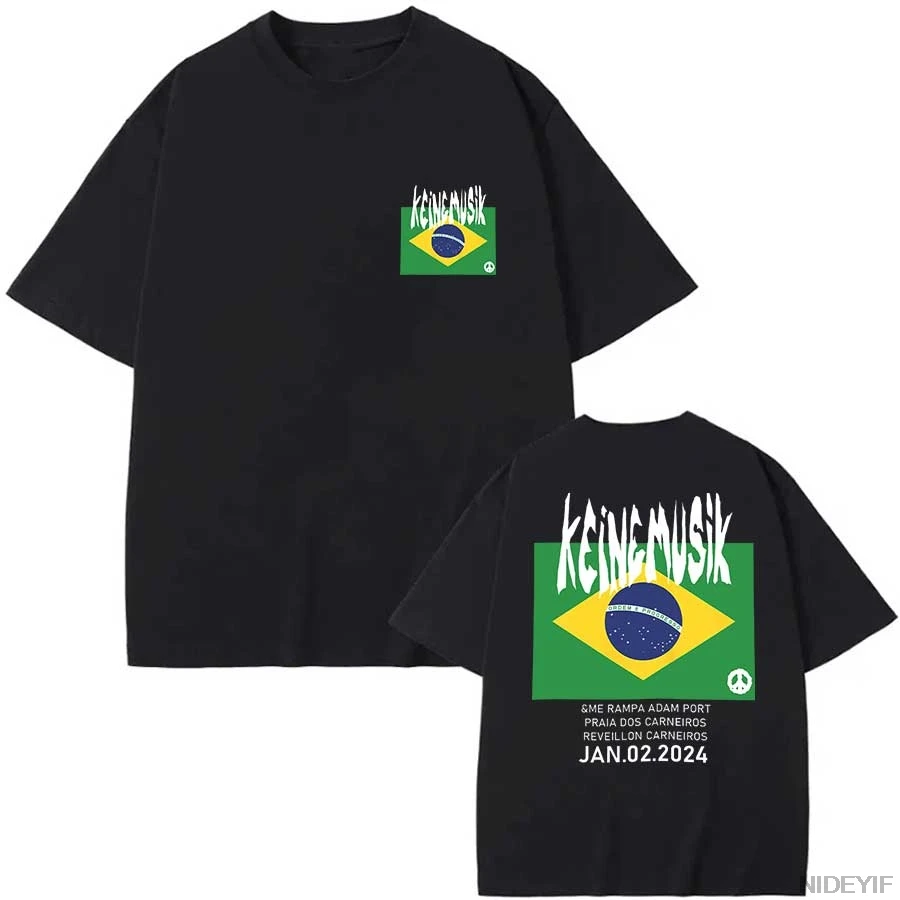 Brazil Keinemusik Tour Inspired Cotton TeeMusic Festival Outfit T Shirt Men Women Short Sleeve Men Hip Hop Clothes Sportwear K30