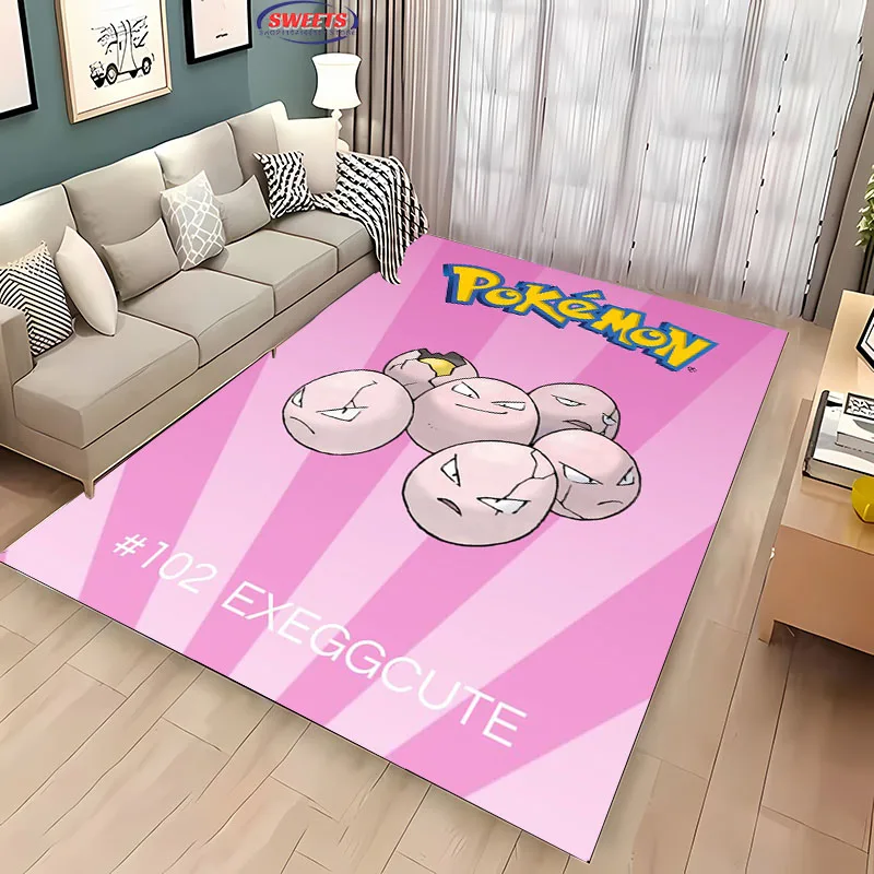 3D Printing Miniso Pokemon Card Cartoon Carpet for Living Room Childrens Bedroom Mat Sofa Doormat Floor Anti-slip Decor Rug Gift