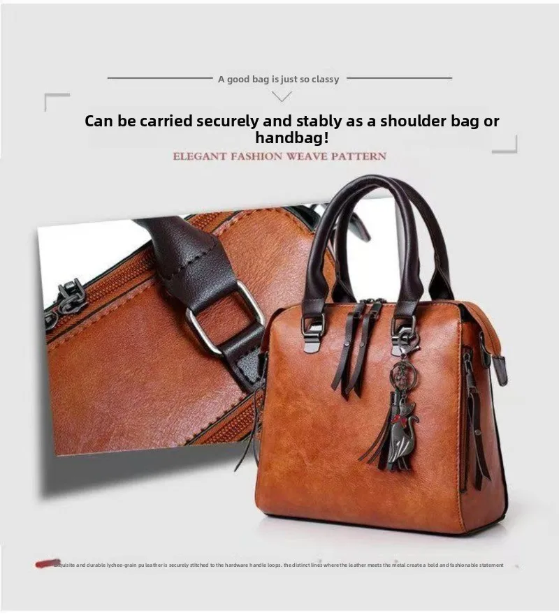 Damen-Handtaschen-Set 2026 aus PU-Leder, 4-teilig, Designer-Handtasche, Umhängetasche, Pendler-Tasche mit großer Kapazität – Detail 3