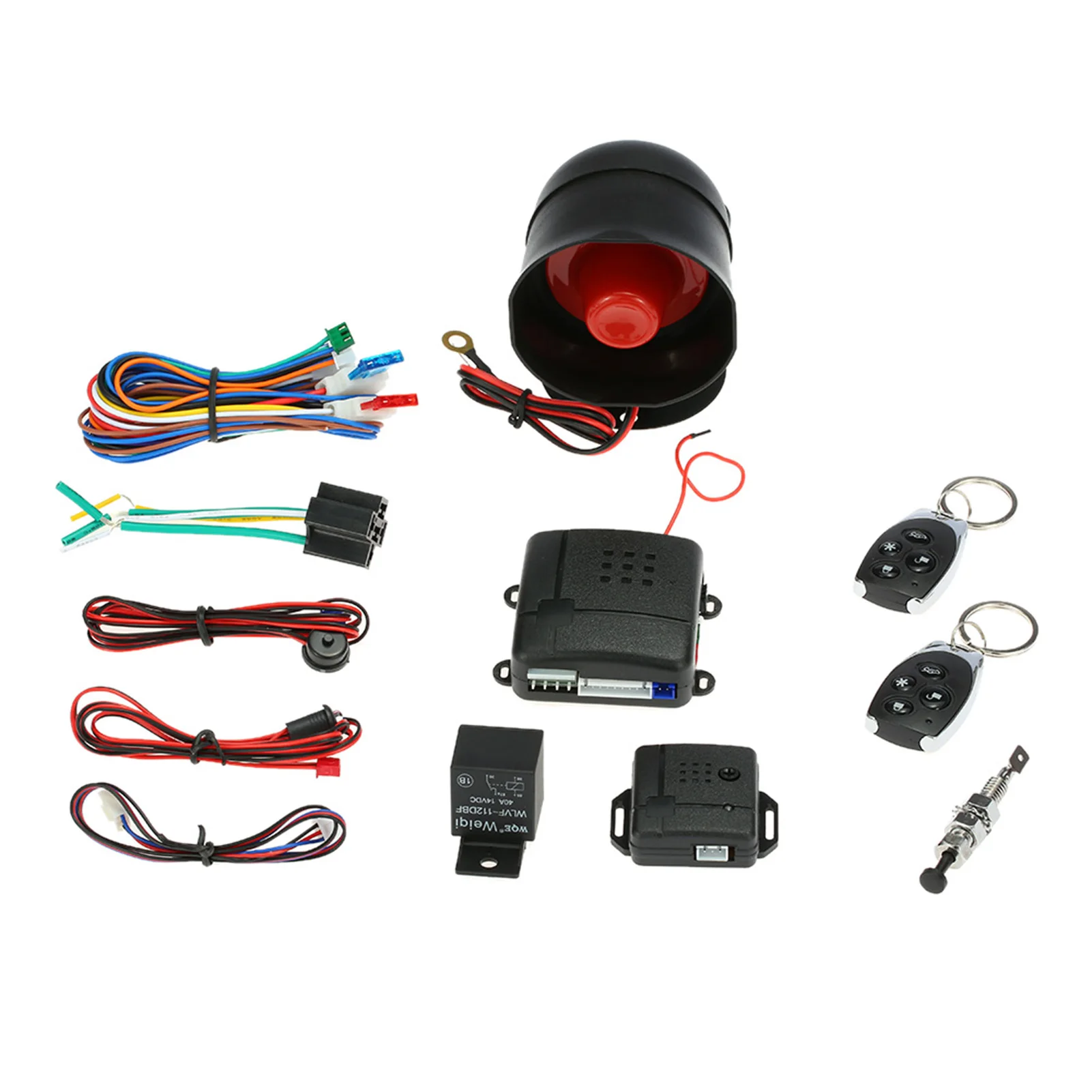 Car Alarm Siren Horn Car Antitheft Alarm Kit Vehicle Security Burglar Alarm Guard System with 2 Remote Controls burglar alarm