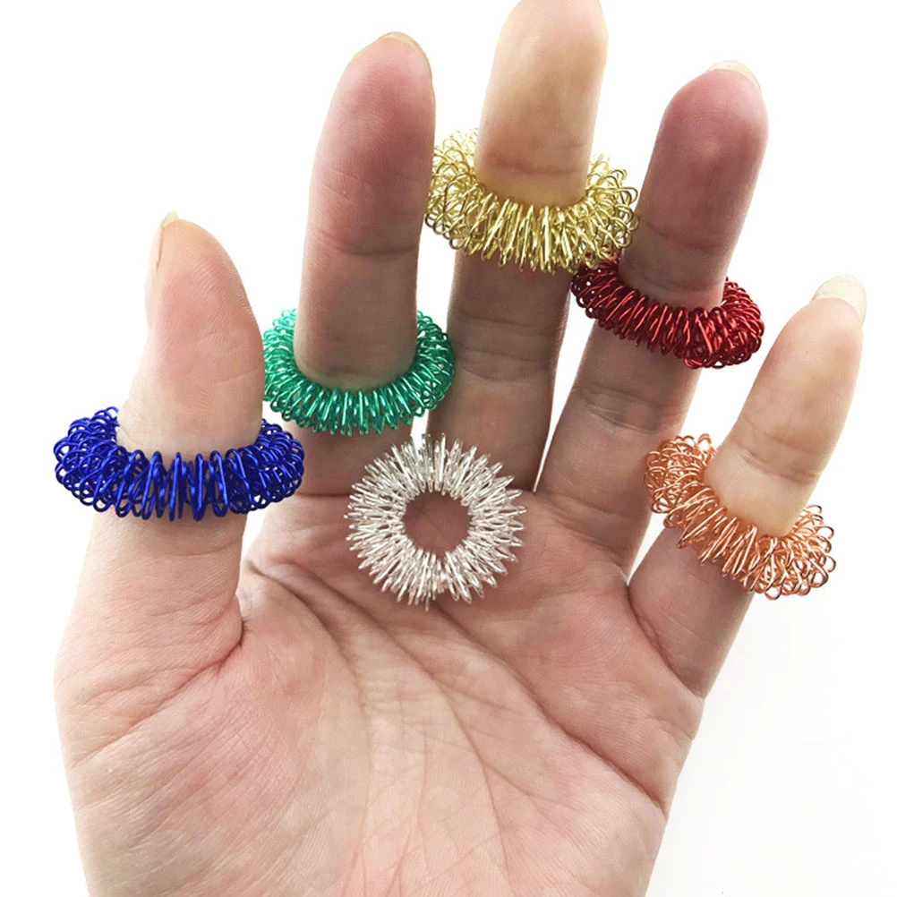 

5/10PCS Spiky Sensory Ring for Finger Massage Hand Acupressure Massager Traditional Pain Therapy Stress Relief Circulation Rings