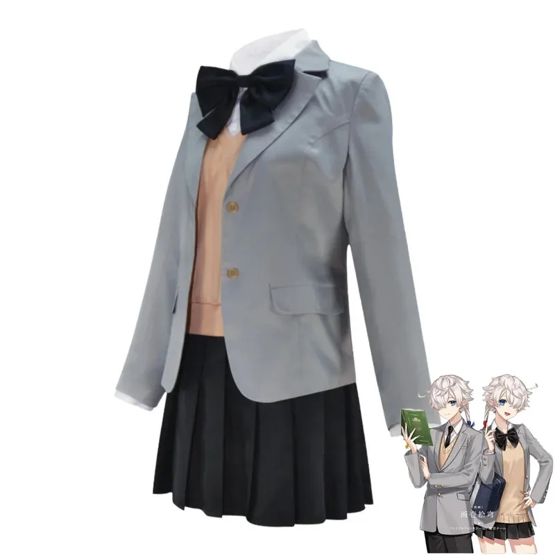 게임 XIV Alphinaud Alisaie Leveilleur 코스프레 의상 일본 학교 유니폼 가발 남자 여자 캠퍼스 정장;2k,j'x.8;